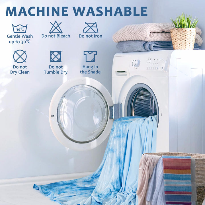 Tie Dye Cooling Blanket – Q-Max 0.5+ Double-Layer Dual-Sided Cool Touch Blanket for Comfortable Summer Nights – Blue | Stornfield