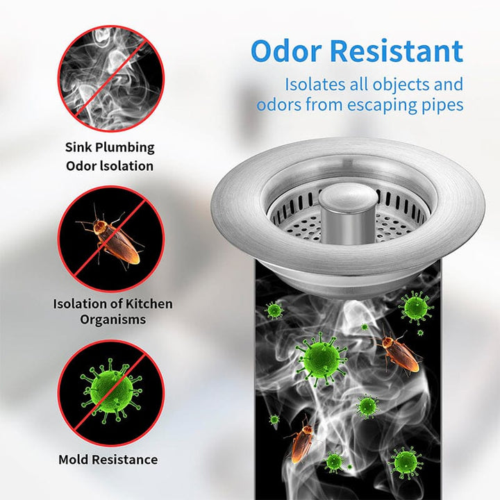 Drain filter stainless steel with pop-up mechanism | Stornfield