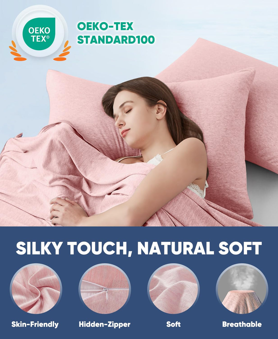 Revolutionary Light Pink Cooling Pillowcases Set of 2 –  Pro Q-Max 0.4 | Stornfield