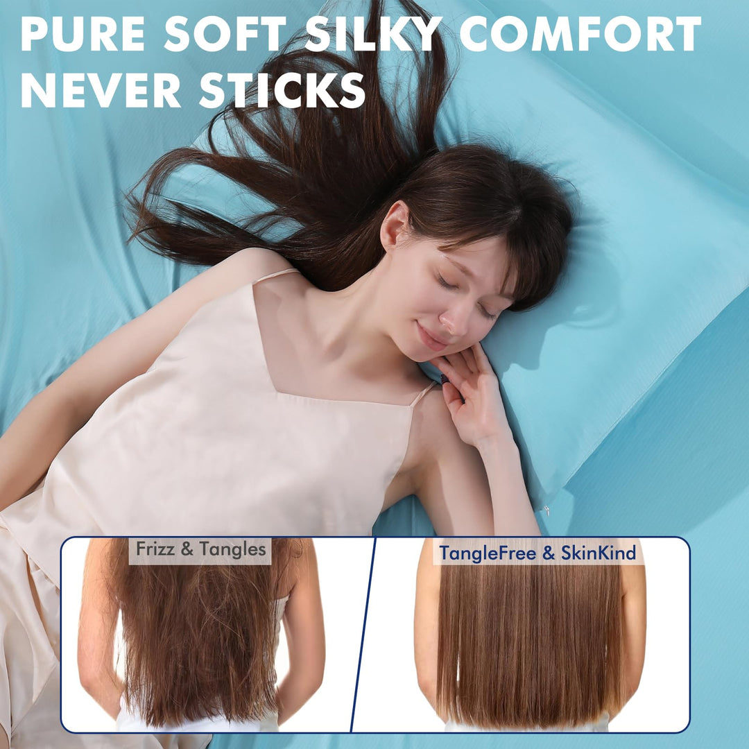 3.0 Cooling Pillowcase – Silver Ion Freshness, Dual-Sided Cool Touch, Ultra-Light & Breathable for Hot Sleepers-Blue | Stornfield