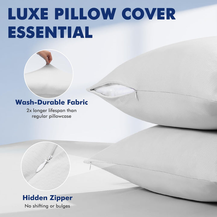 3.0 Cooling Pillowcase – Silver Ion Freshness, Dual-Sided Cool Touch, Ultra-Light & Breathable for Hot Sleepers-Gray | Stornfield