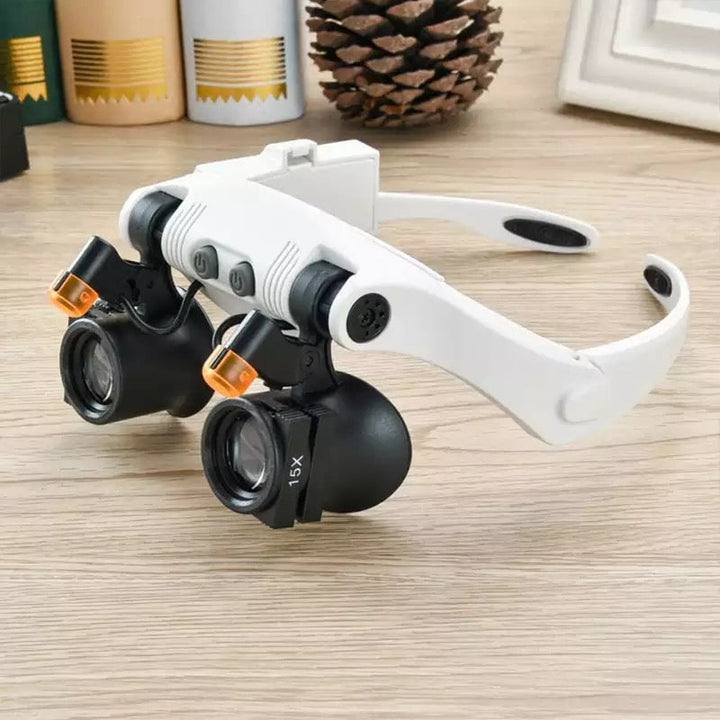 Stornfield | Jeweler's Headband Magnifier 8 Lenses LED Glasses