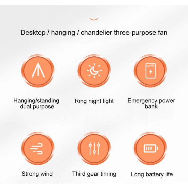 Rechargeable Desk Fan 7inch with Light | Stornfield