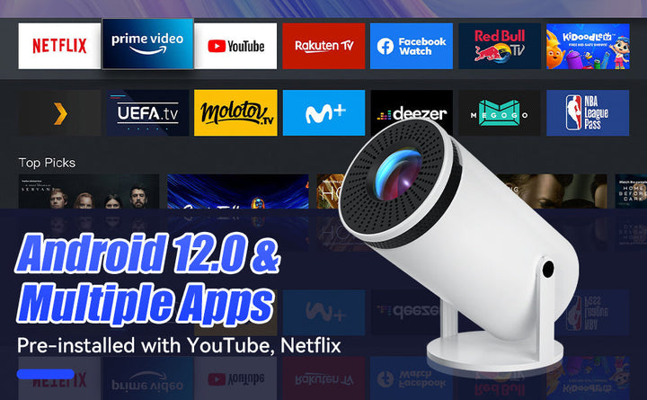 VisionCast 130X – Portable Mini Projector with Android 12 and 130 Inch Projection | Stornfield