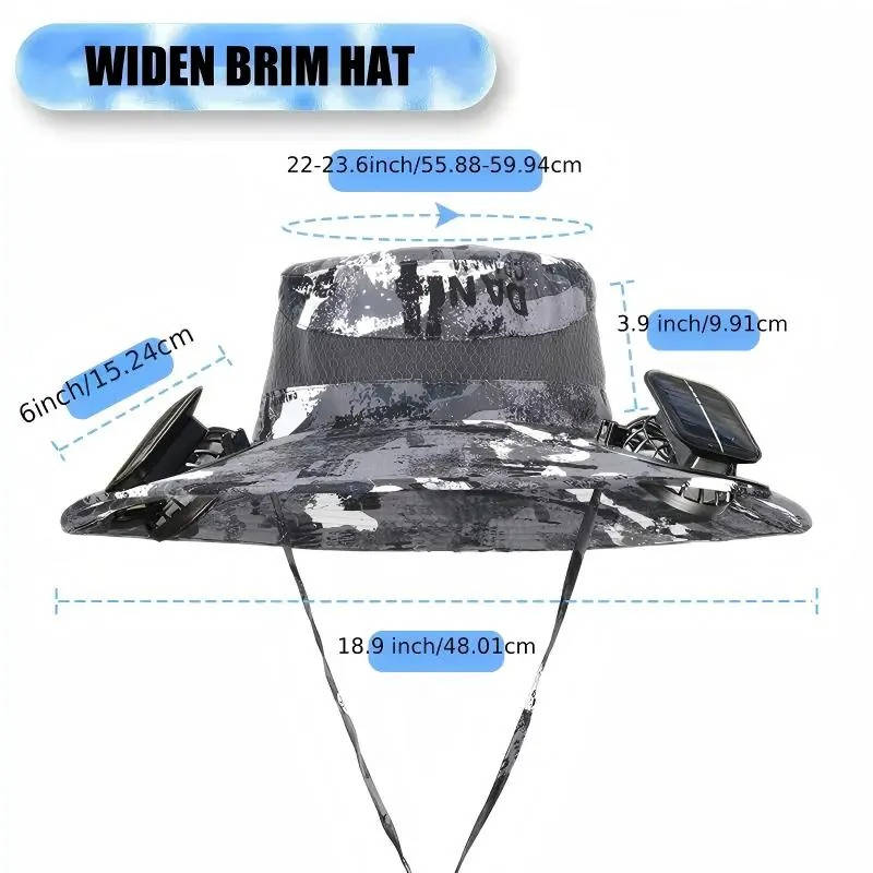 Outdoor Wide Brim Sun Hat with 2 Solar Fans, UV Protection for Men & Women, Cooling Hat for Camping & Hiking | Stornfield