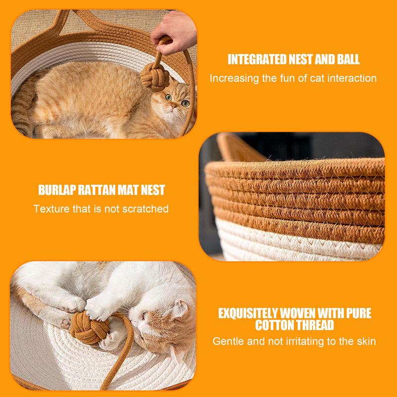 Hand-woven Cotton Rope Cat Bed Stornfield