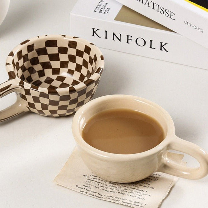 Stornfield | Ceramic Mug with Irregular Checkerboard Pattern