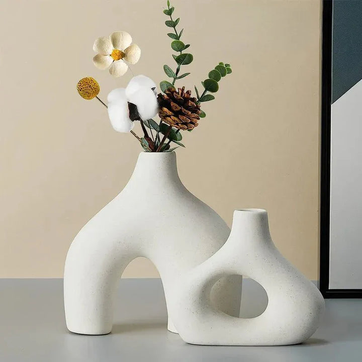 Irregular Minimalist Ceramic Vase Set for Modern Decor | Stornfield