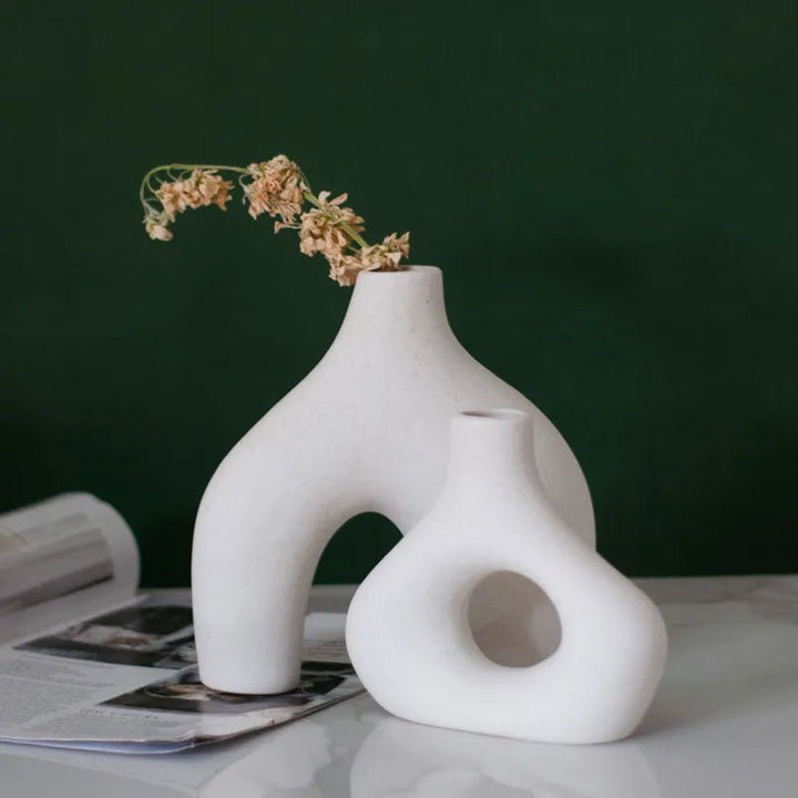 Irregular Minimalist Ceramic Vase Set for Modern Decor | Stornfield