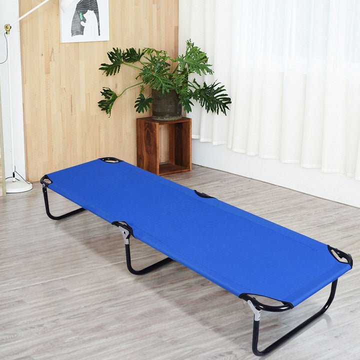 Outdoor Portable Blue Folding Camping Bed | Stornfield