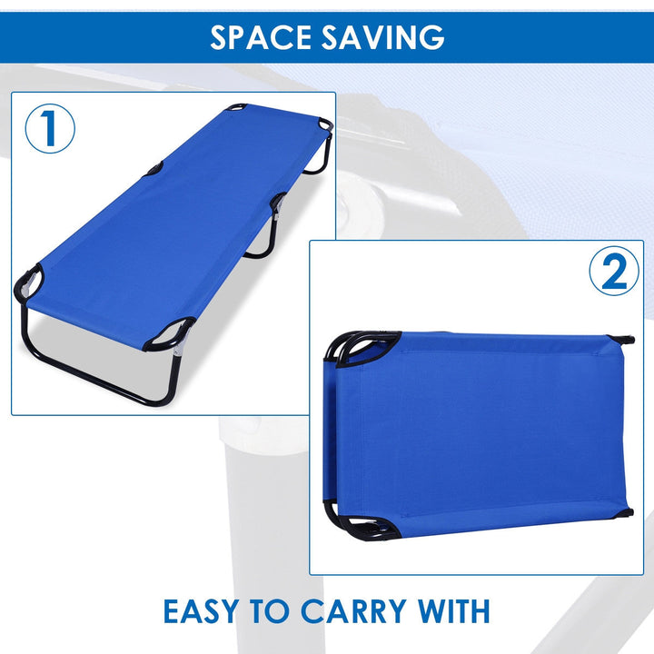 Outdoor Portable Blue Folding Camping Bed | Stornfield