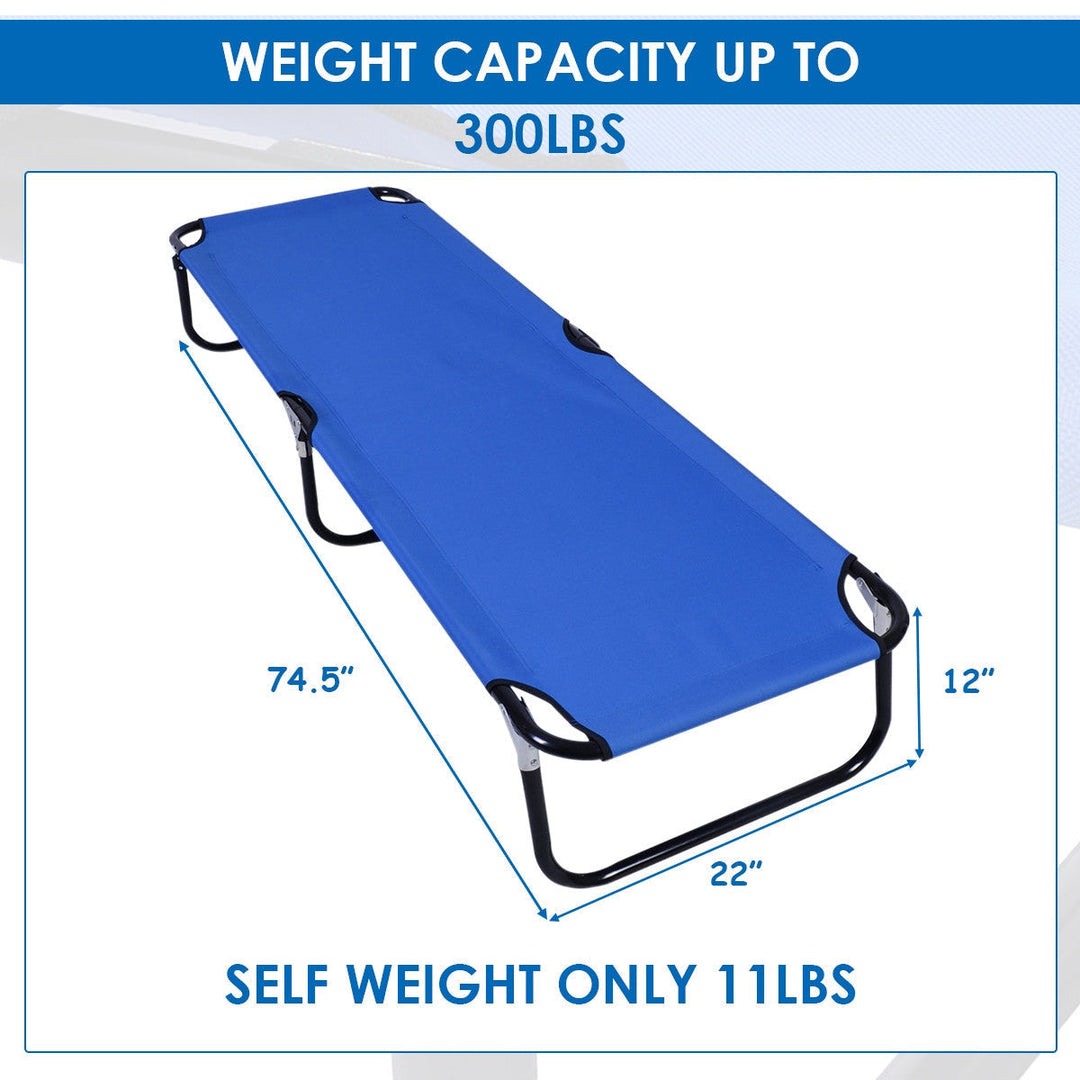 Outdoor Portable Blue Folding Camping Bed | Stornfield