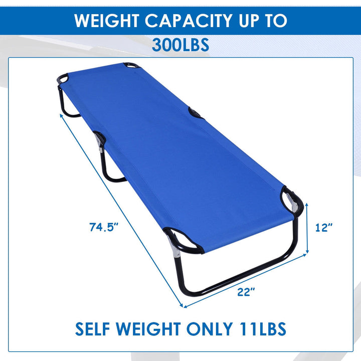 Outdoor Portable Blue Folding Camping Bed | Stornfield