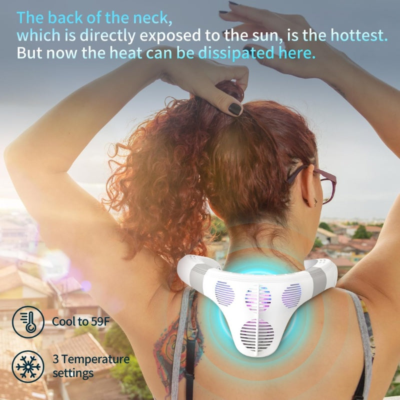 Dual-Cooling Neck Fan with 5200mAh Battery & Cooling Plate | Stornfield