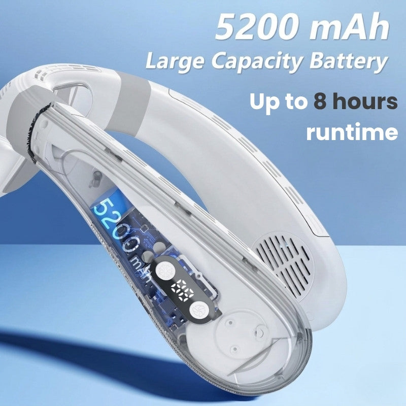 Dual-Cooling Neck Fan with 5200mAh Battery & Cooling Plate | Stornfield