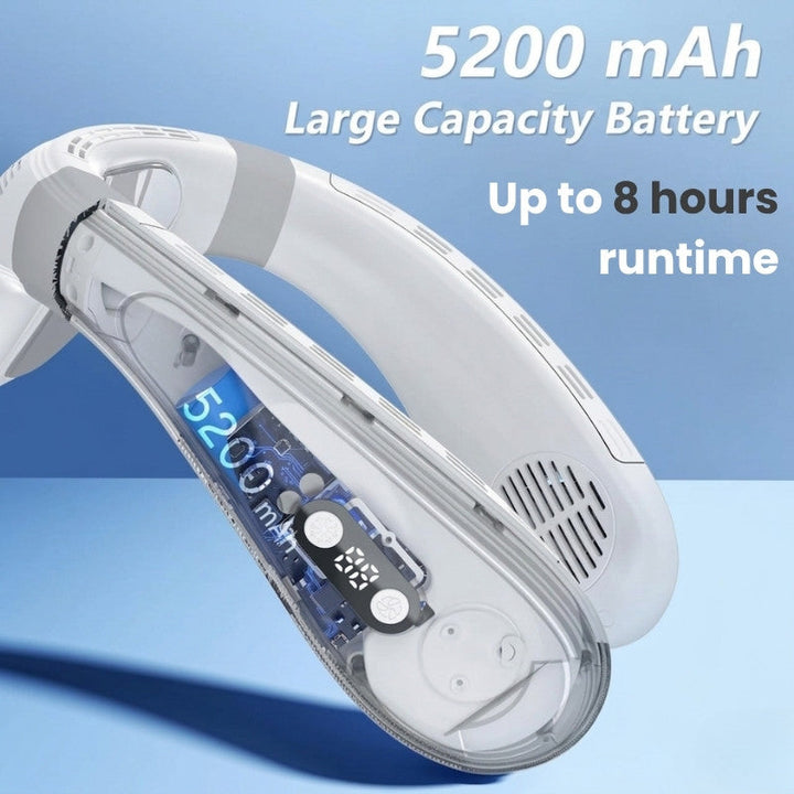 Dual-Cooling Neck Fan with 5200mAh Battery & Cooling Plate | Stornfield