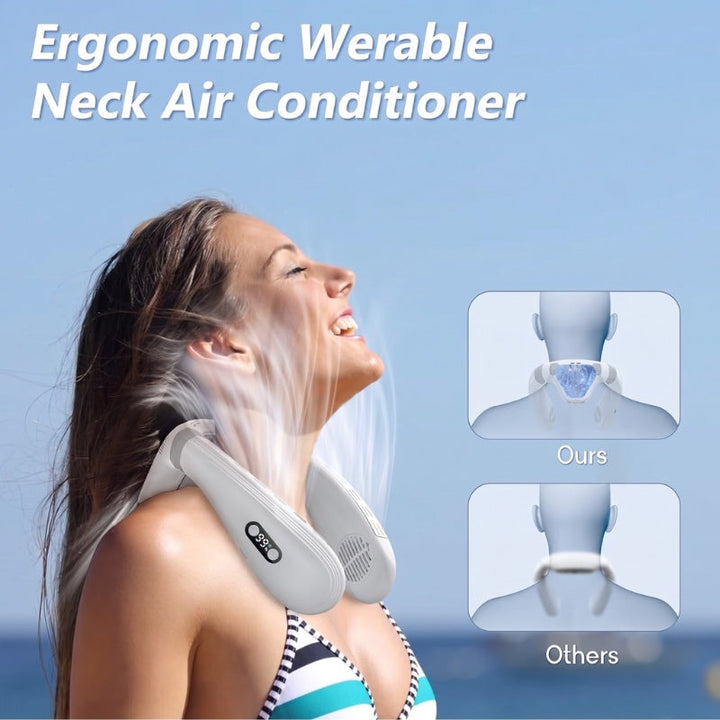 Dual-Cooling Neck Fan with 5200mAh Battery & Cooling Plate | Stornfield