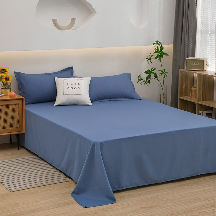 Soft Solid Color Flat Bed Sheet – Single, Queen & King Size | Stornfield