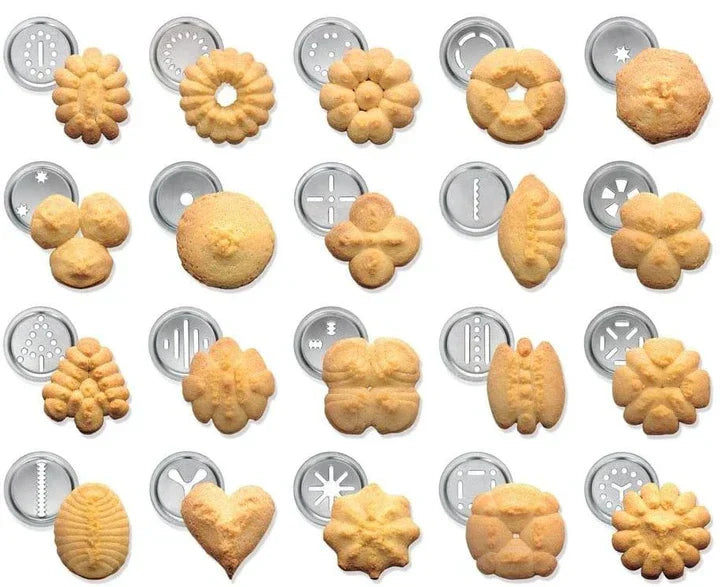 Stornfield | Cookie press made of stainless steel with attachments for creative cookies and pastries