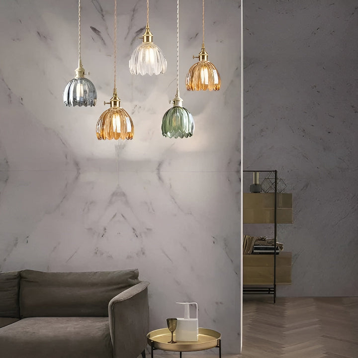 Pendant light with flower glass – Japanese design for cozy rooms | Stornfield
