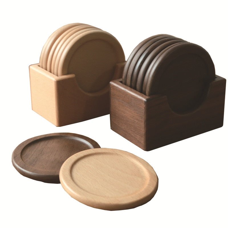 Japanese Style Six Piece Wooden Coaster Set - Eco-Friendly | Stornfield