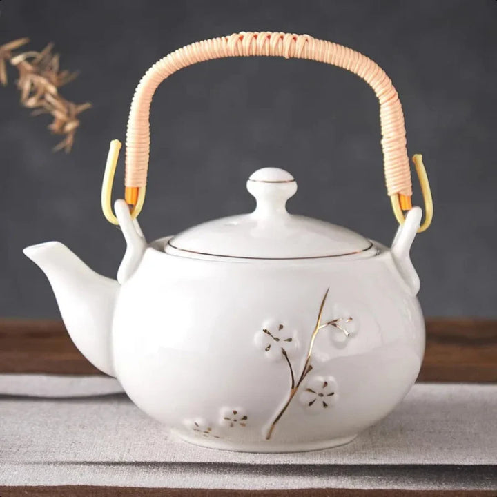 Japanese Tea Pot White Porcelain Chinese Teapot with Stainless Infuser | Stornfield