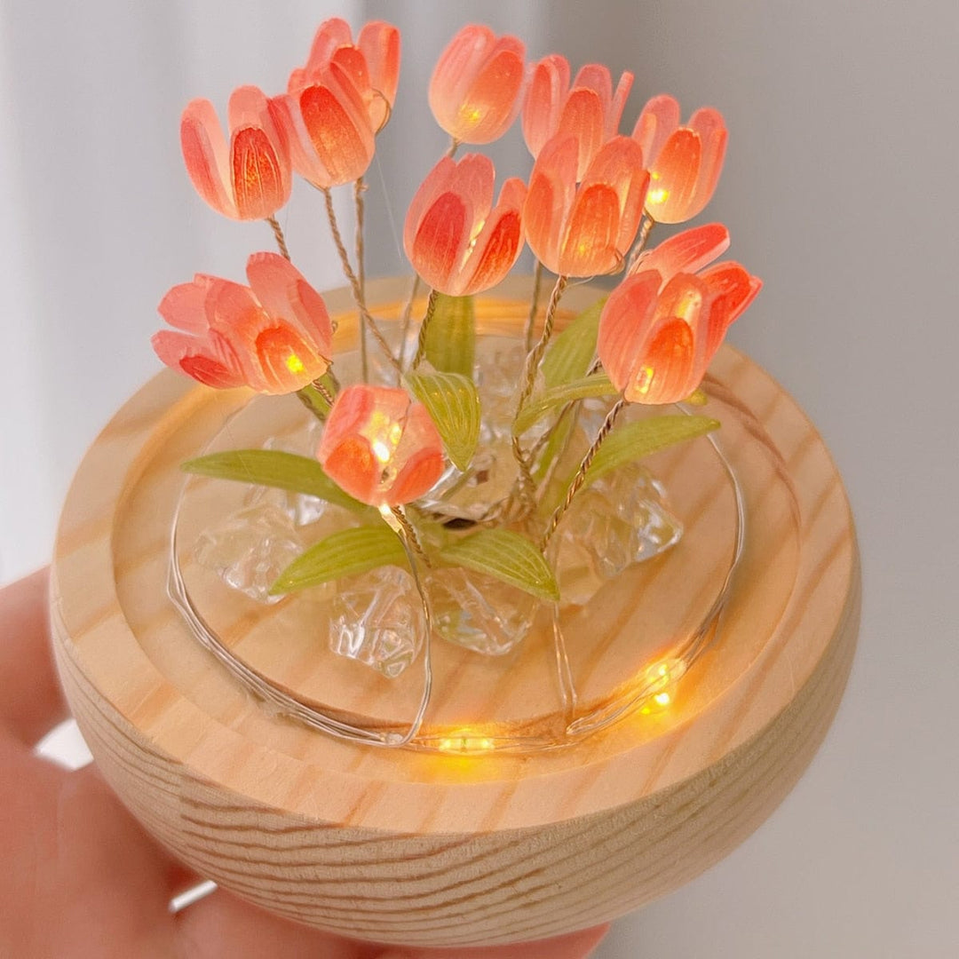 Tulip Night Light LED on Batteries – Soothing Wireless Light for Bedroom and Kids Room | Stornfield