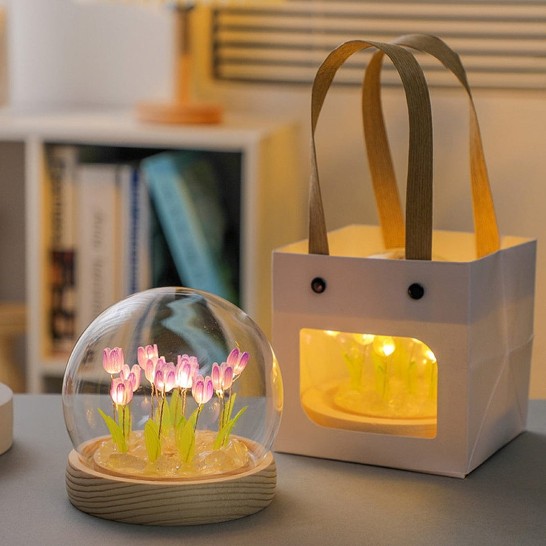 Tulip Night Light LED on Batteries – Soothing Wireless Light for Bedroom and Kids Room | Stornfield