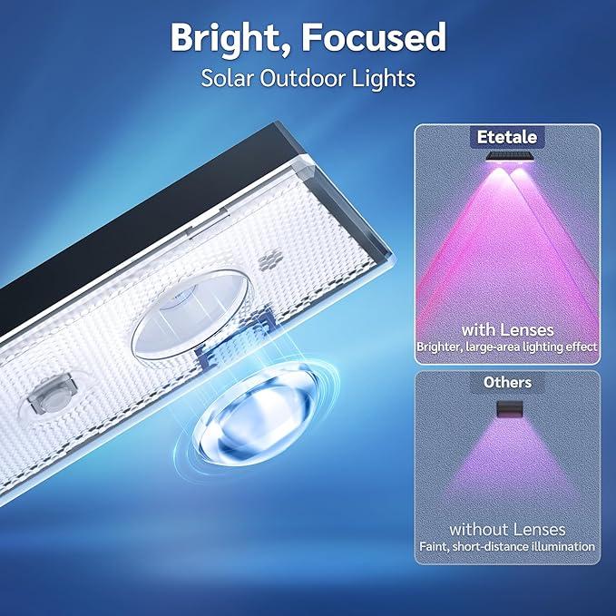 Stornfield | Warm White Outdoor Fence Solar Lights & RGB Color Changing Deck Solar Lights, LED Solar Lights for Outdoor Wall, Railing, Patio, Stairs, Garden, Backyard