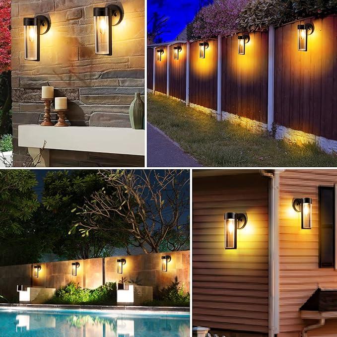 Stornfield | Solar Wall Lights Solar Deck Lights, Auto Sensor On/Off Waterproof Solar Outdoor Lights Decorative Solar Mounted Wall Lights for Fence, Patio, Garden Posts, Porch