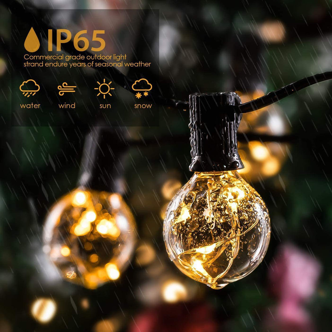 Stornfield | 35 FT G40 Outdoor LED String Lights Connectable Dimmable Waterproof Patio String Lights Decorative Lighting with Remote Control for Garden, Wedding, and Party Decorations