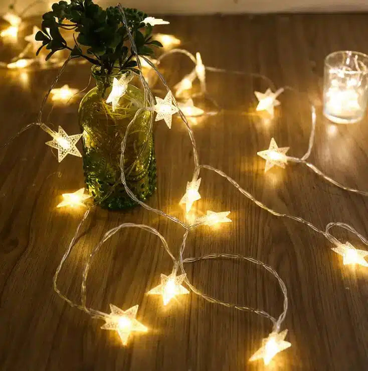 LED string lights 4 meters with stars - Solar powered - | Stornfield