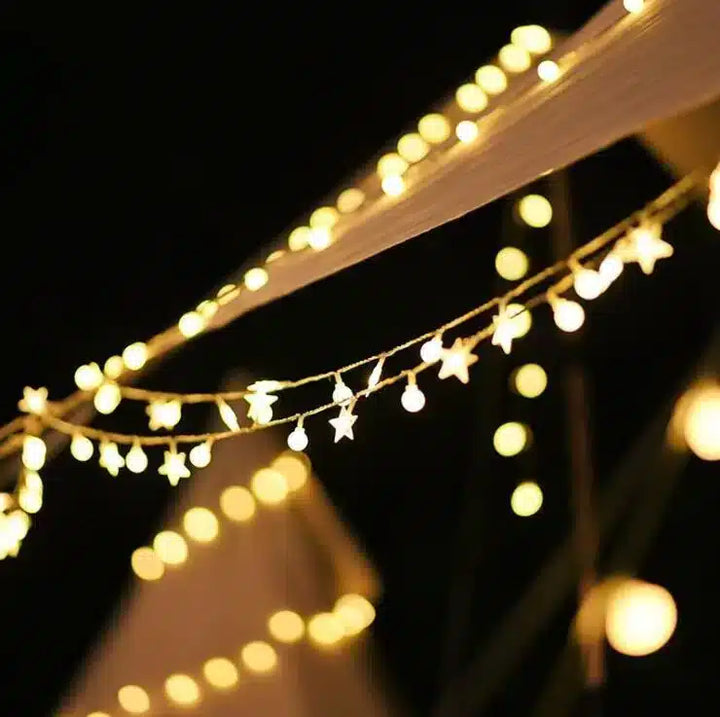 LED string lights 4 meters with stars - Solar powered - | Stornfield