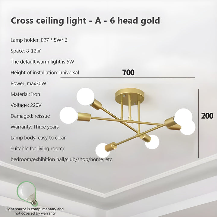 Creative LED Hanging Lamp – Vintage Antique Gold Chandelier for Living Room & Dining Room | Stornfield