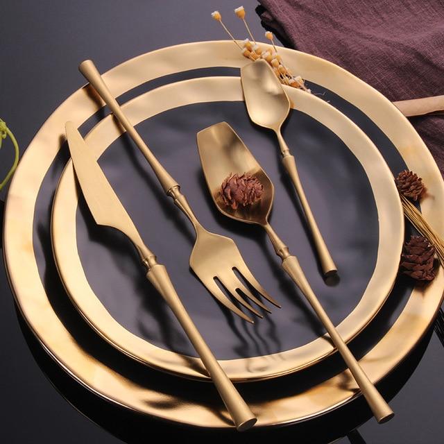 Kitchen Groups Golden 4pcs Set Cutlery Set Stainless Steel Dinnerware Set Tableware | Stornfield