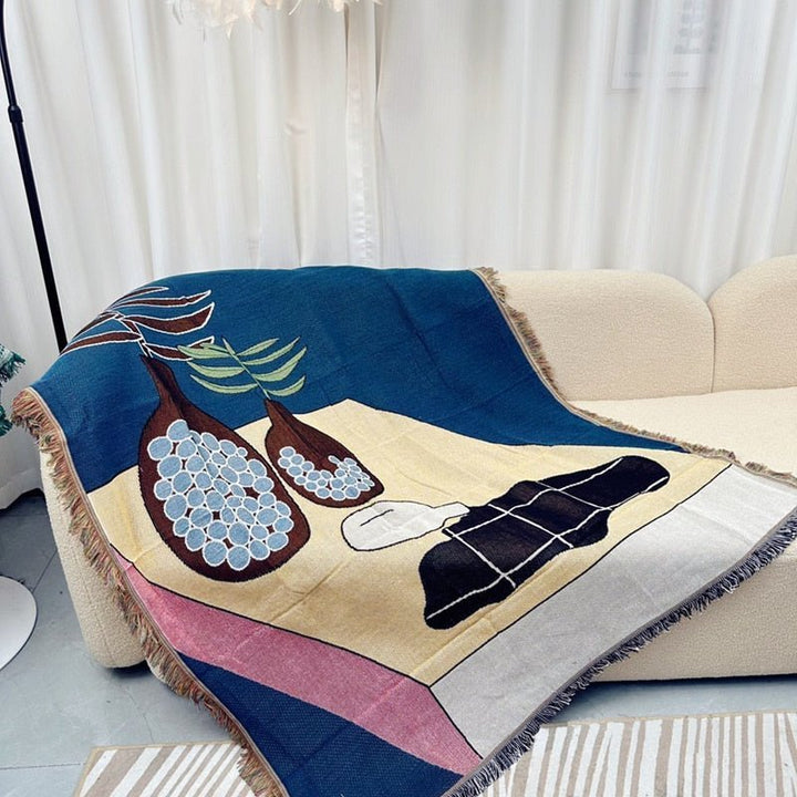 Knitted Jacquard Throw Blanket for Cozy Home Decor | Stornfield