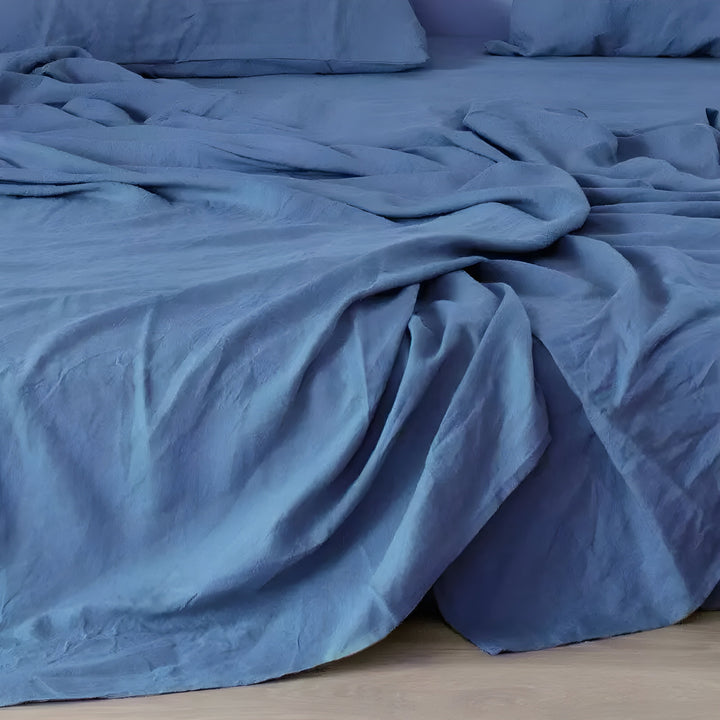 3PCS 100% Washed Linen Sheet Set - Natural Flax Bed Sheets with 2 Pillowcases | Stornfield
