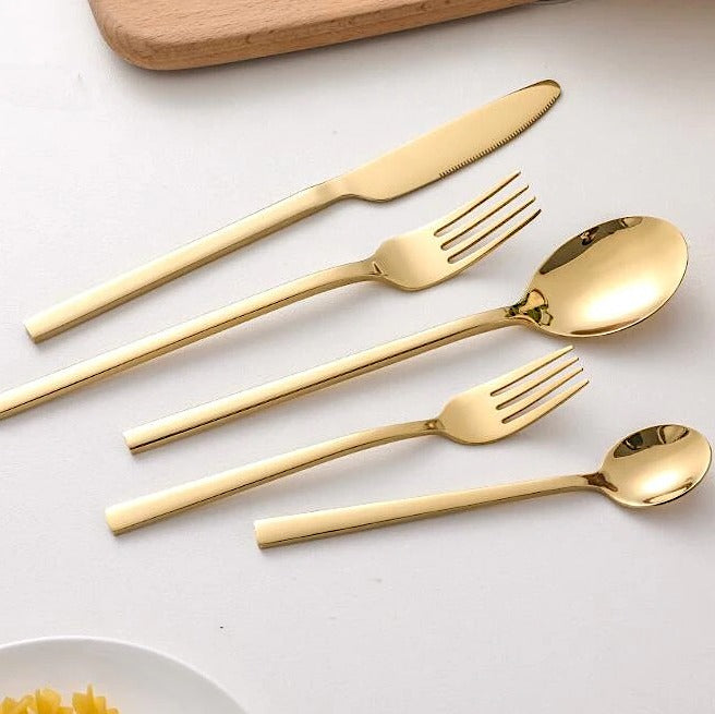 Stornfield | LumiDine Premium 30-Piece Cutlery Set | Stainless Steel | Modern Design | Service for 6 | Durable and Dishwasher Safe