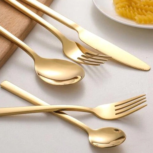 Stornfield | LumiDine Premium 30-Piece Cutlery Set | Stainless Steel | Modern Design | Service for 6 | Durable and Dishwasher Safe
