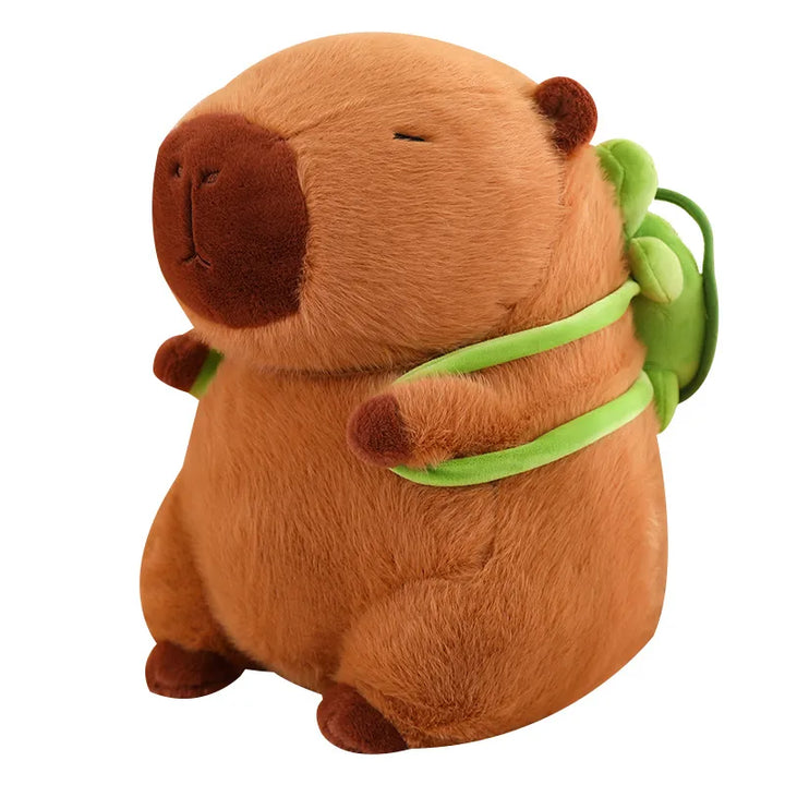 Stornfield | Jouet en peluche Capybara mignon avec sac à dos Tortue - CapyBuddy