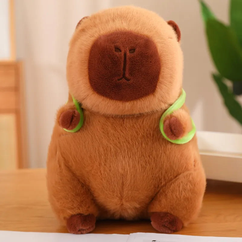 Stornfield | Jouet en peluche Capybara mignon avec sac à dos Tortue - CapyBuddy