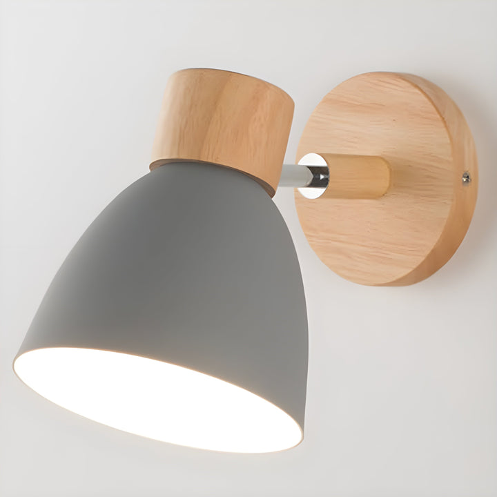 Stornfield | Nordic Wooden Wall Lamp with Switch for Bedroom