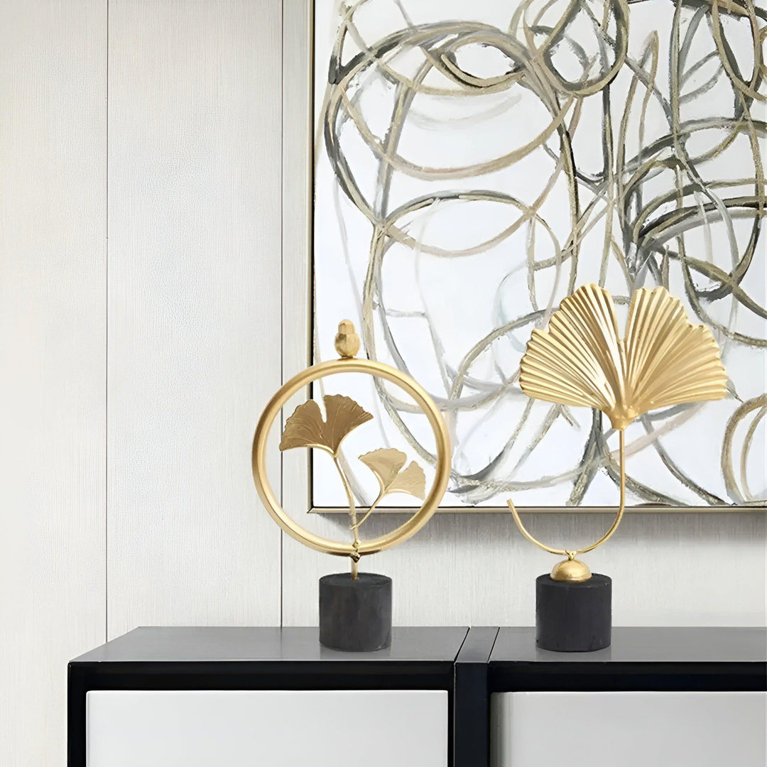 Minimalist ginkgo leaf sculpture for elegant natural charm Stornfield