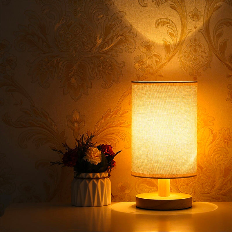 Scandinavian Wooden Bedside Lamp with Touch Control Design | Stornfield