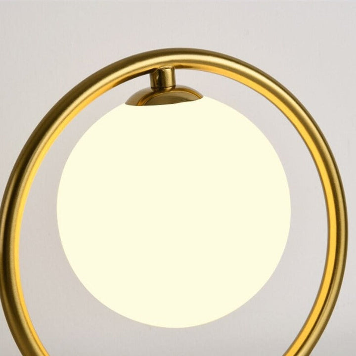 Golden Metal Ball Bedside Lamp - USB Rechargeable Design | Stornfield