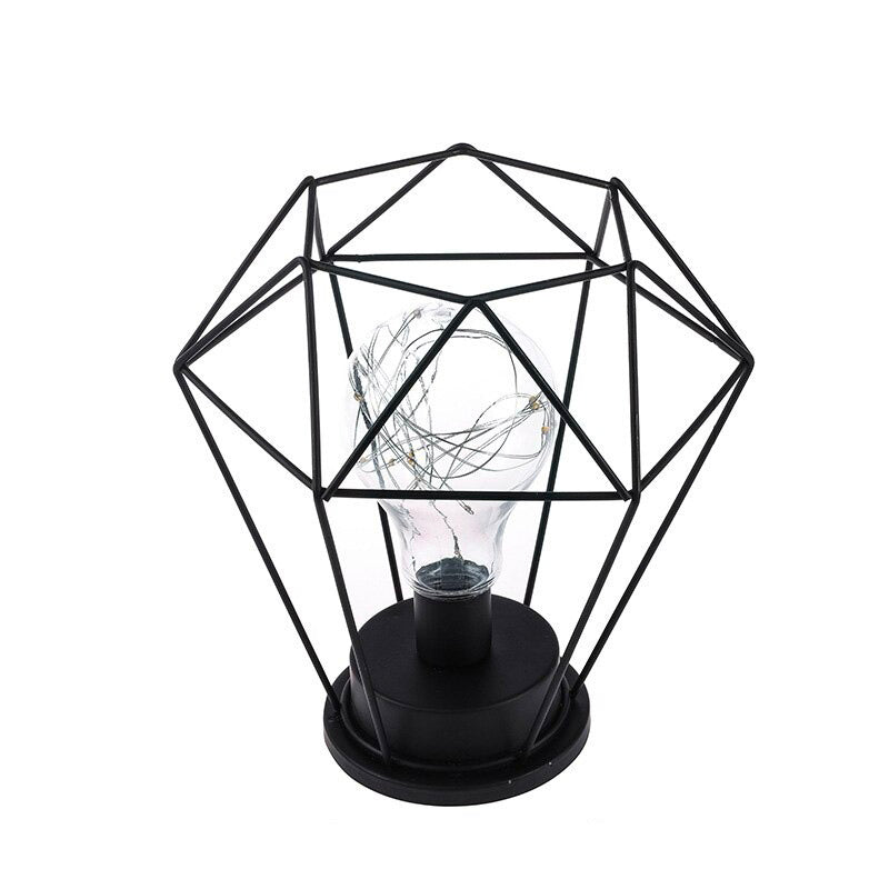 Industrial Battery-Powered Bedside Lamp With Colorful Beads | Stornfield