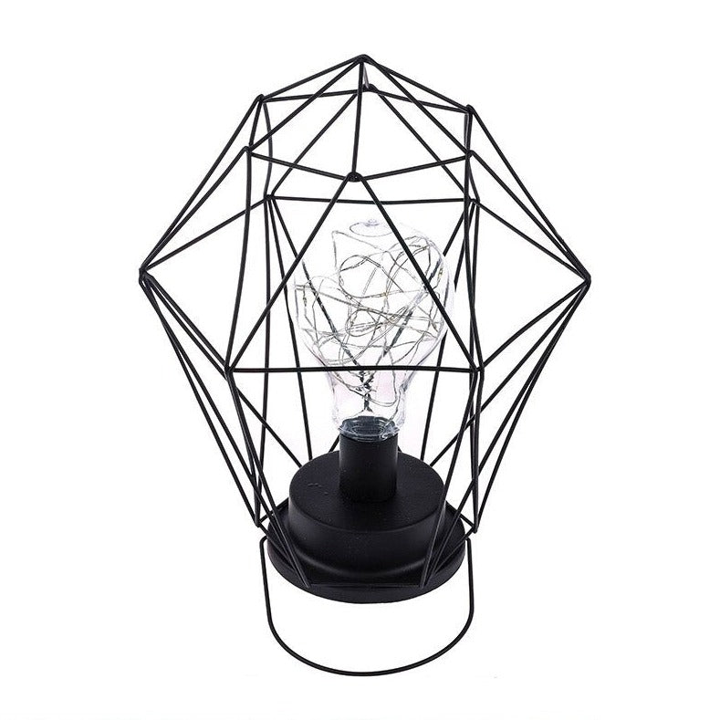 Industrial Battery-Powered Bedside Lamp With Colorful Beads | Stornfield