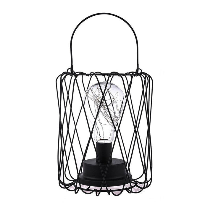 Industrial Battery-Powered Bedside Lamp With Colorful Beads | Stornfield