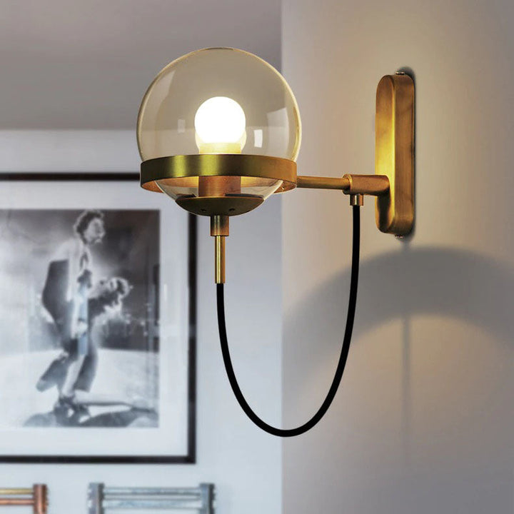 Chic Design Wall Bedside Lamp Sconce with Glass Ball Shade | Stornfield