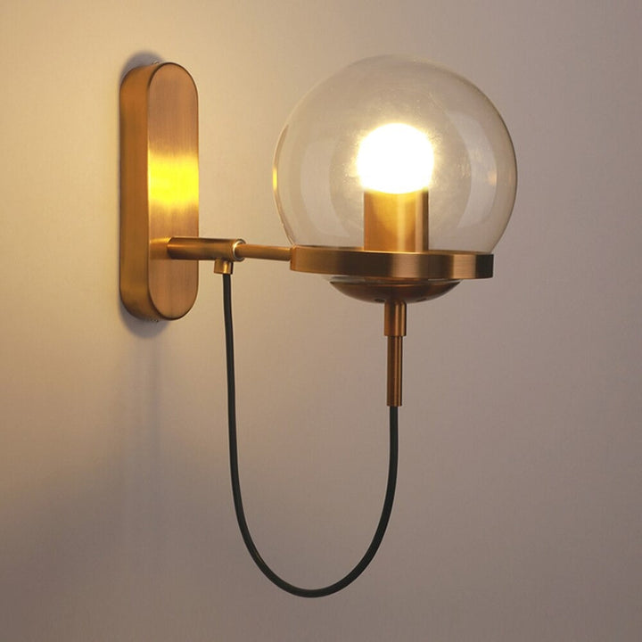 Chic Design Wall Bedside Lamp Sconce with Glass Ball Shade | Stornfield